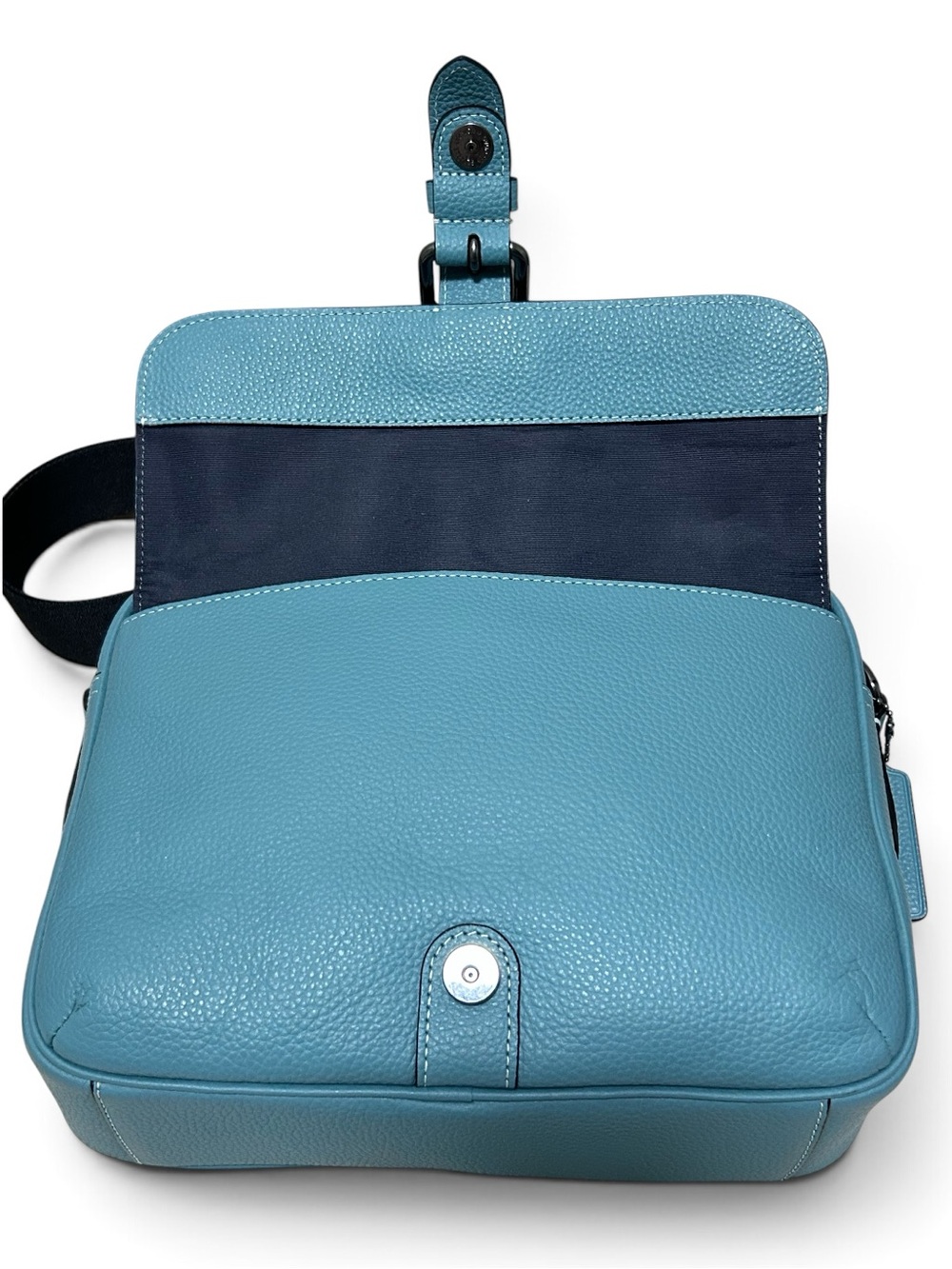COACH Hudson Gender Neutral Natural Pebble Leather Crossbody Bag NWT - Picture 7 of 11